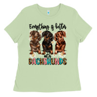 Matcha everything is better with dachshunds Ladies Tee - JahusDesignShop