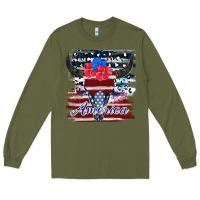 Army Green bull skull america Long Sleeve Tee - JahusDesignShop
