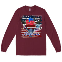 Burgundy bull skull america Long Sleeve Tee - JahusDesignShop