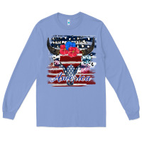 Colony Blue bull skull america Long Sleeve Tee - JahusDesignShop