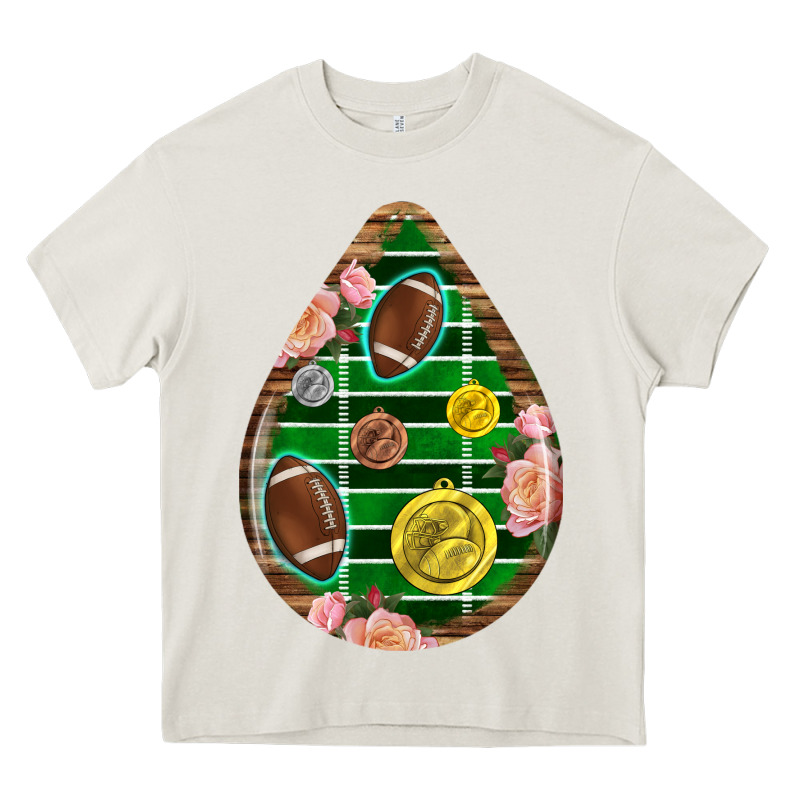 American Football And Western Roses Teardrop Heavy Core Tee by BundleAndBundleShop | Teevron