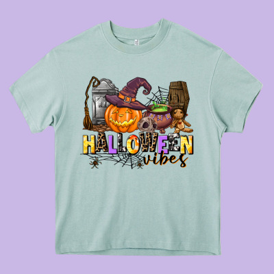 Halloween Vibes Heavy Core Tee Designed By Adodesignshop