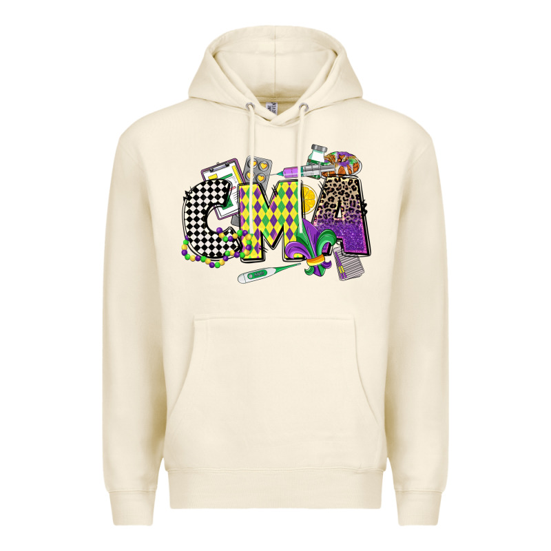 Cma Mardi Gras Certified Medical Assistant Premium Hoodie by CowGirlArtShop | Teevron