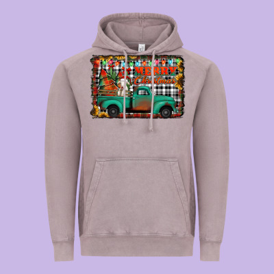 Merry Christmas Farm Truck Vintage Hoodie Designed By Jasminsmagicworld