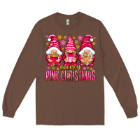 Chestnut Merry pink Christmas gnomes Long Sleeve Tee - NancyCooperArtShop
