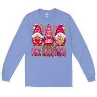 Colony Blue Merry pink Christmas gnomes Long Sleeve Tee - NancyCooperArtShop