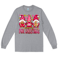 Heather Grey Merry pink Christmas gnomes Long Sleeve Tee - NancyCooperArtShop