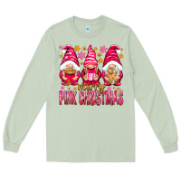 Matcha Merry pink Christmas gnomes Long Sleeve Tee - NancyCooperArtShop