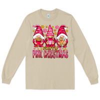 Mushroom Merry pink Christmas gnomes Long Sleeve Tee - NancyCooperArtShop