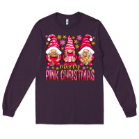 Plum Merry pink Christmas gnomes Long Sleeve Tee - NancyCooperArtShop