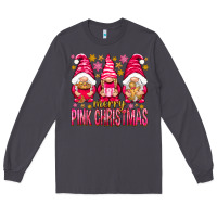 Smoke Merry pink Christmas gnomes Long Sleeve Tee - NancyCooperArtShop