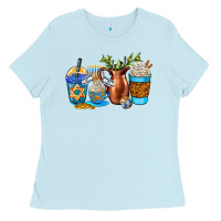 Baby Blue hannukah coffee cups Ladies Tee - AdoDesignShop