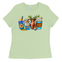 Matcha hannukah coffee cups Ladies Tee - AdoDesignShop