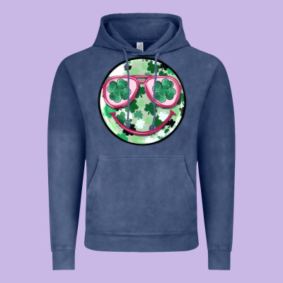 St Patrick's Smiley Vintage Hoodie Designed By Maliassmallbusiness