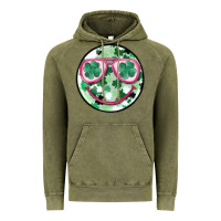 Vintage Olive st patrick's smiley Vintage Hoodie - MaliasSmallBusiness