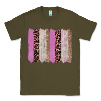 Army Green pink glitter leopard brushstroke background Classic Tee - RanaPortraitStore