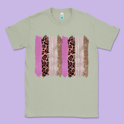 Pink Glitter Leopard Brushstroke Background Classic Tee Designed By Ranaportraitstore