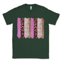 Sports Green pink glitter leopard brushstroke background Classic Tee - RanaPortraitStore