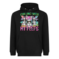 Black chilling with my peeps easter bunnies cowgirl cowg Heavyweight Hoodie - CowGirlArtShop