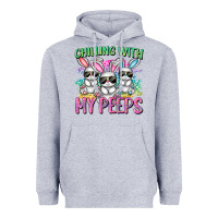 Heather Grey chilling with my peeps easter bunnies cowgirl cowg Heavyweight Hoodie - CowGirlArtShop