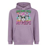 Chilling With My Peeps Easter Bunnies Cowgirl Cowg Heavyweight Hoodie | Teevron
