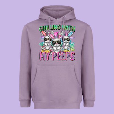 Chilling With My Peeps Easter Bunnies Cowgirl Cowg Heavyweight Hoodie Designed By Cowgirlartshop