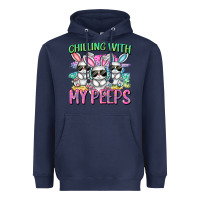Navy chilling with my peeps easter bunnies cowgirl cowg Heavyweight Hoodie - CowGirlArtShop