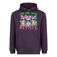 Plum chilling with my peeps easter bunnies cowgirl cowg Heavyweight Hoodie - CowGirlArtShop