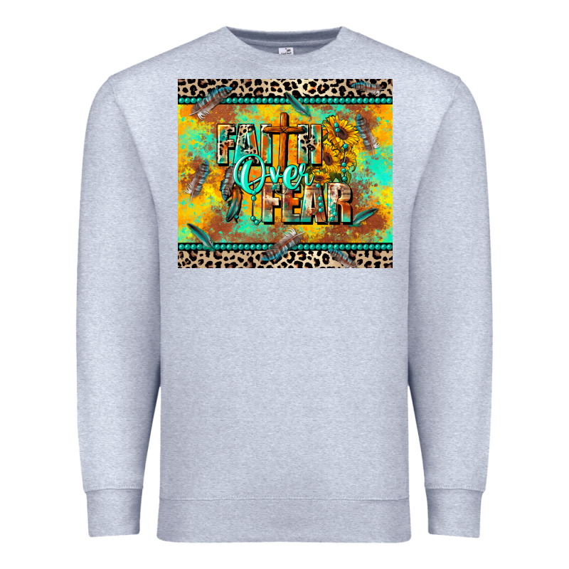 Faith Over Fear Premium Sweatshirt by CowGirlArtShop | Teevron