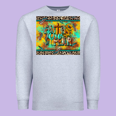 Faith Over Fear Premium Sweatshirt Designed By Cowgirlartshop