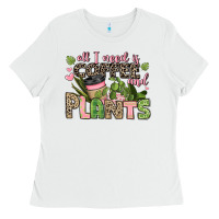 White all i need is coffee and plants Ladies Tee - JahusDesignShop