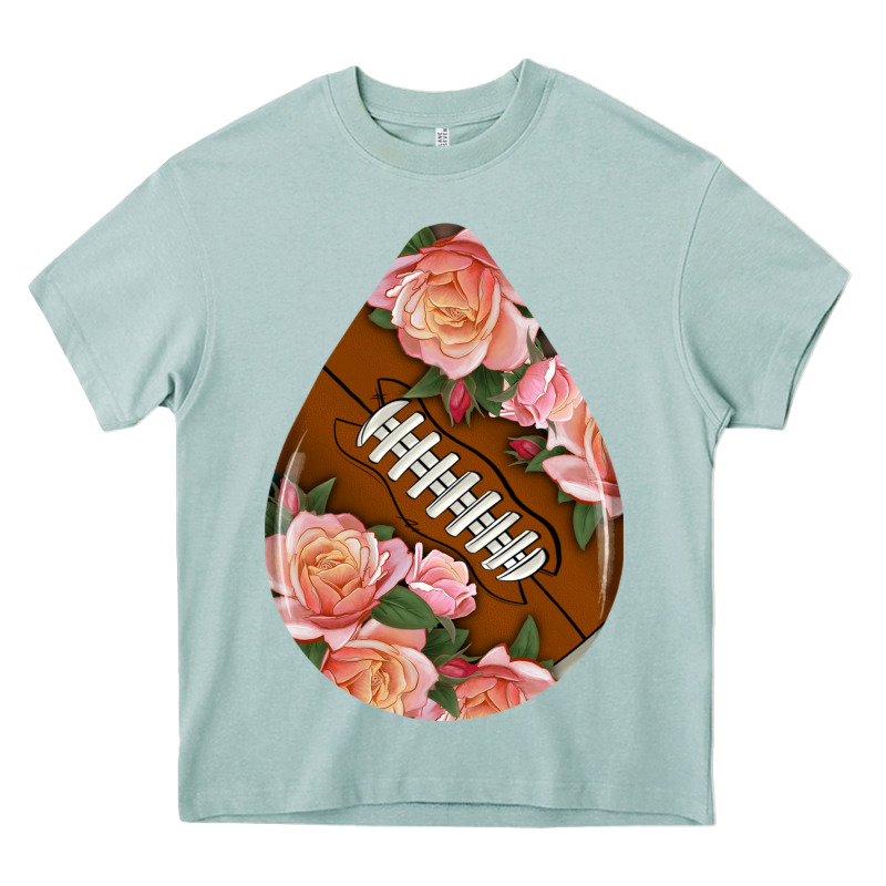 American Football And Western Roses Teardrop Heavy Core Tee by BundleAndBundleShop | Teevron