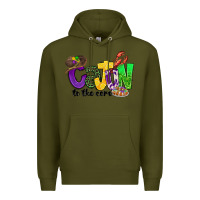 Army Green cajun to the core mardi gras Premium Hoodie - CowGirlArtShop