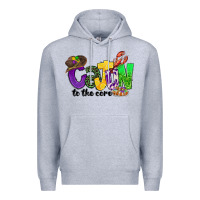 Heather Grey cajun to the core mardi gras Premium Hoodie - CowGirlArtShop