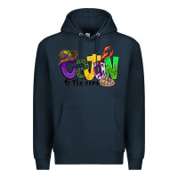 Navy cajun to the core mardi gras Premium Hoodie - CowGirlArtShop