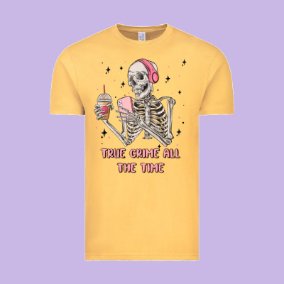 True Crime All The Time Vintage Tee Designed By Maliassmallbusiness