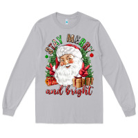Moon Dust Stay Merry and bright Christmas with santa Long Sleeve Tee - NancyCooperArtShop