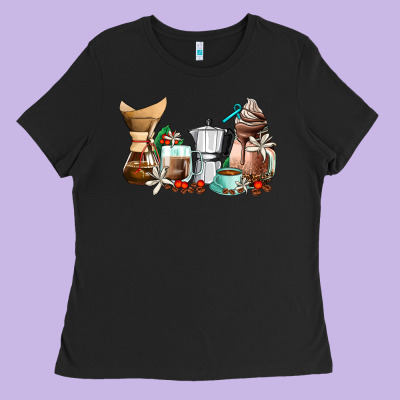 Coffee Tools Coffee Cups Ladies Tee Designed By Adodesignshop