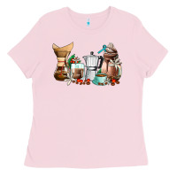 Bubblegum Pink coffee tools coffee cups Ladies Tee - AdoDesignShop