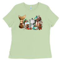 Matcha coffee tools coffee cups Ladies Tee - AdoDesignShop