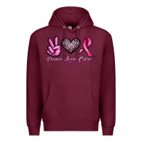 Burgundy peace love cure Premium Hoodie - JahusDesignShop