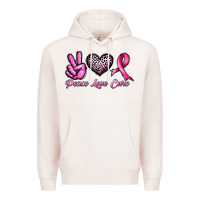 Pale Pink peace love cure Premium Hoodie - JahusDesignShop