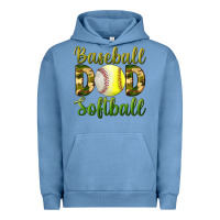 Pigment Pebble Blue Baseball Dad Softball Urban Hoodie - BundleAndBundleShop