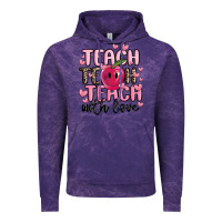 Cloud Purple teach teach teach with love Vintage Hoodie - MaliasSmallBusiness