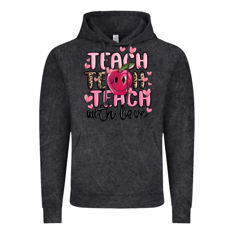Teach Teach Teach With Love Vintage Hoodie by MaliasSmallBusiness | Teevron