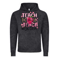 Vintage Black teach teach teach with love Vintage Hoodie - MaliasSmallBusiness