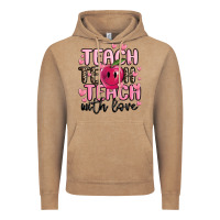 Vintage Coffee teach teach teach with love Vintage Hoodie - MaliasSmallBusiness