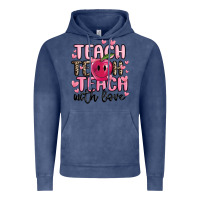Vintage Denim teach teach teach with love Vintage Hoodie - MaliasSmallBusiness