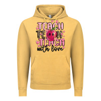 Vintage Mustard teach teach teach with love Vintage Hoodie - MaliasSmallBusiness
