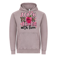 Vintage Zinc teach teach teach with love Vintage Hoodie - MaliasSmallBusiness